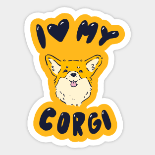 I Love My Corgi Sticker